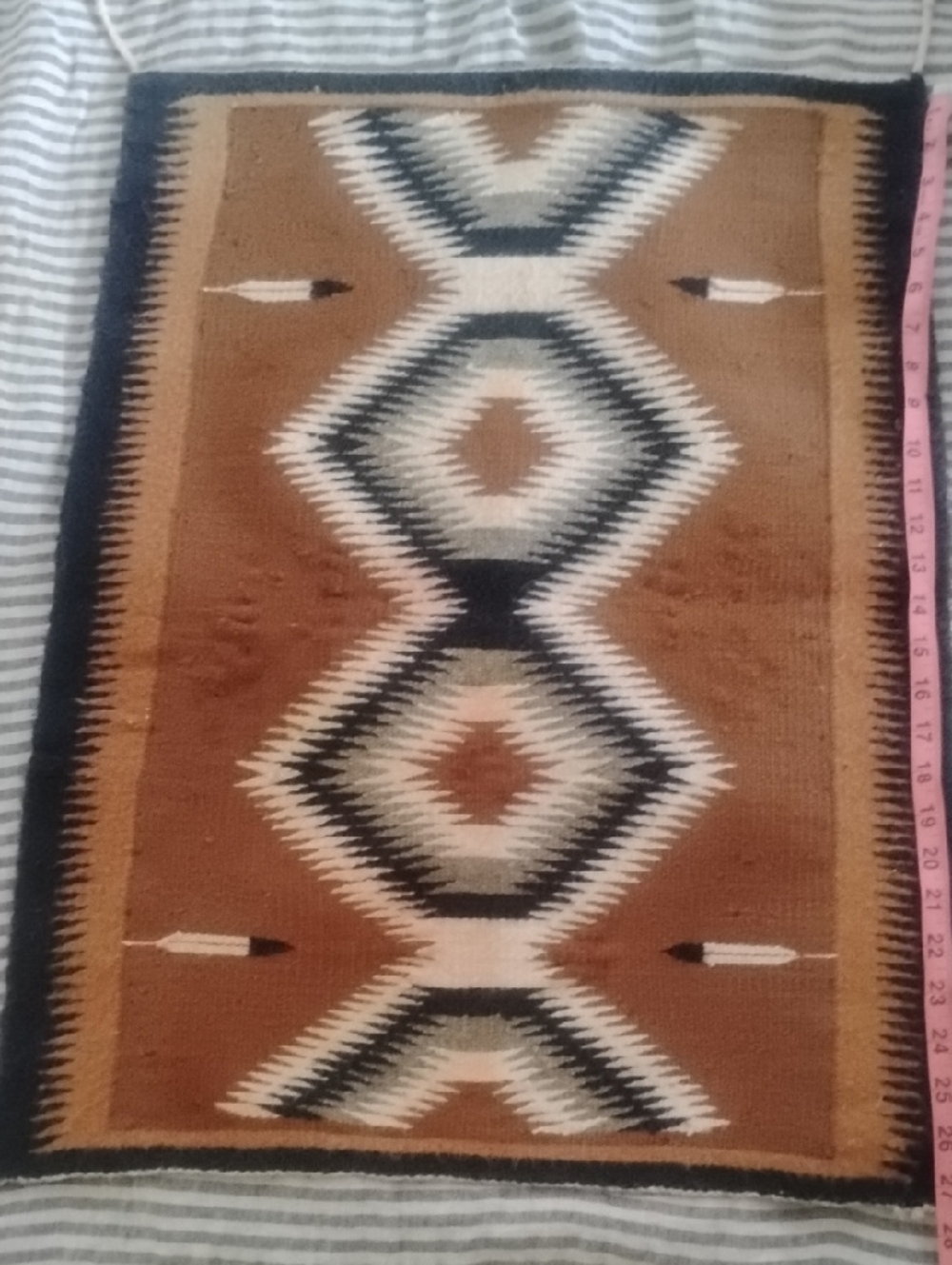 Vintage Native American Wool Rug Wall Hanging 21" X 27"